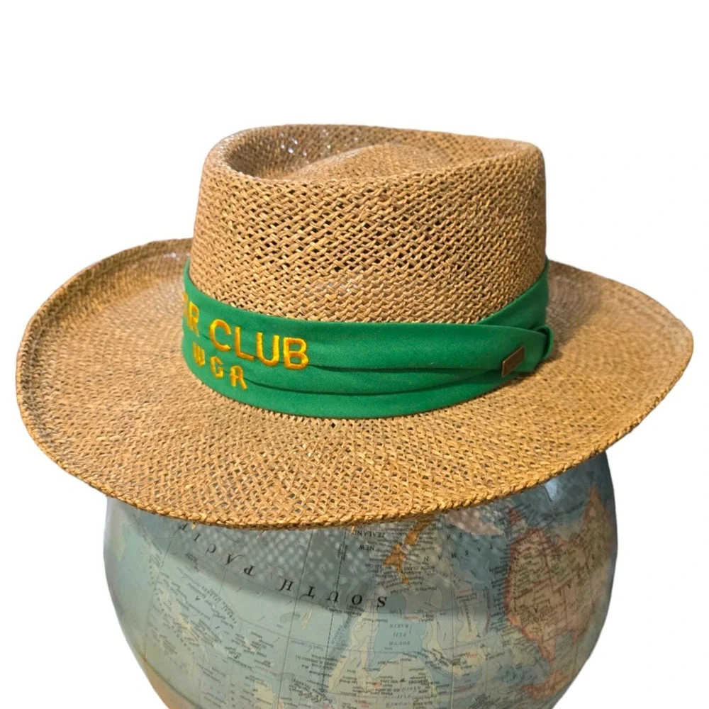 Kangol Straw‎ WGA Golf Hat Par Club Green Band